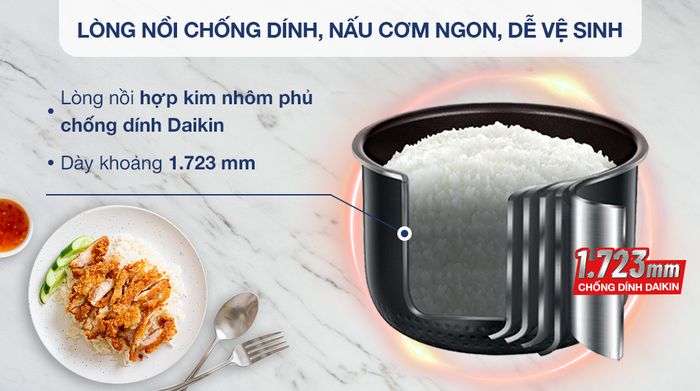 Nồi cơm điện tử BlueStone 1.8 lít RCB-5938 - Lòng nồi