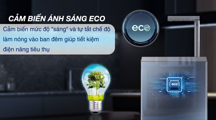 Máy lọc nước RO nóng nguội Toshiba TWP-H2396SVN(W) 10 lõi - Cảm biến ánh sáng ECO