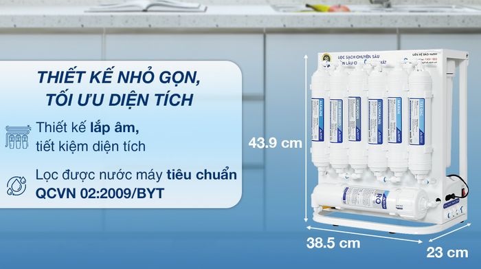 Máy lọc nước RO Hòa Phát HWU1A 1022 10 lõi - Thiết kế