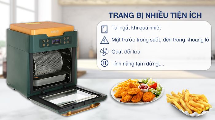 Lò chiên không dầu Mutosi MF-99D 12 lít - Tiện ích