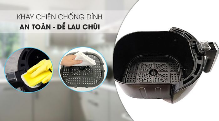 Dễ tháo rời, vệ sinh - Nồi chiên không dầu Magic A-805 6.5 lít