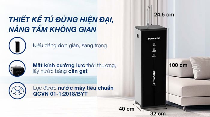 Máy lọc nước RO Sunhouse UltraPURE SHA8800KL 11 lõi - Thiết kế