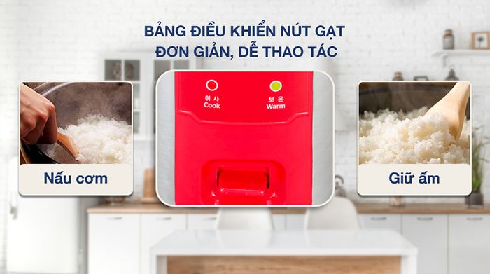 Nồi cơm điện Sunhouse 1.8 lít SHD 18S - Điều khiển