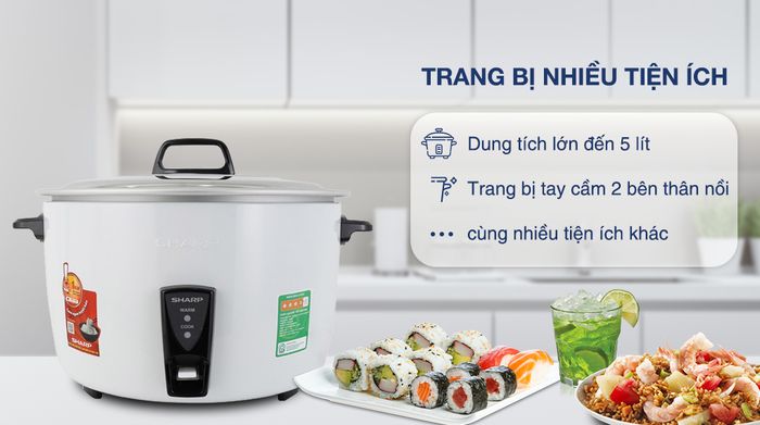 Nồi cơm nắp rời Sharp 5 lít KSH-D55V - Tiện ích
