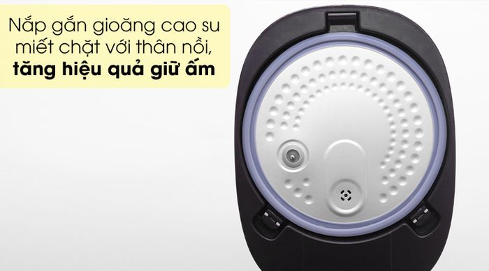 Nồi cơm điện tử Sunhouse mama 1.5 lít SHD8915 - Nắp nồi cách nhiệt tốt, có gioăng cao su giữa phần miệng nắp và thành nồi giúp miết chặt