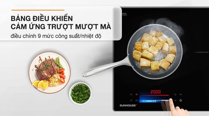Bảng điều khiển - Bếp từ đôi lắp âm Sunhouse SHB82062-MMD