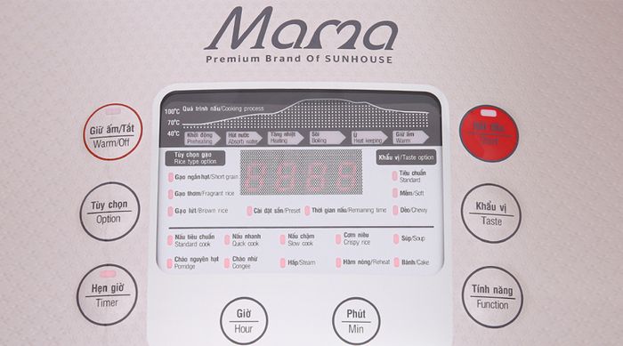 Nồi cơm điện tử Sunhouse mama 1.5 lít SHD8915 - Nồi có nhiều chế độ nấu tự động