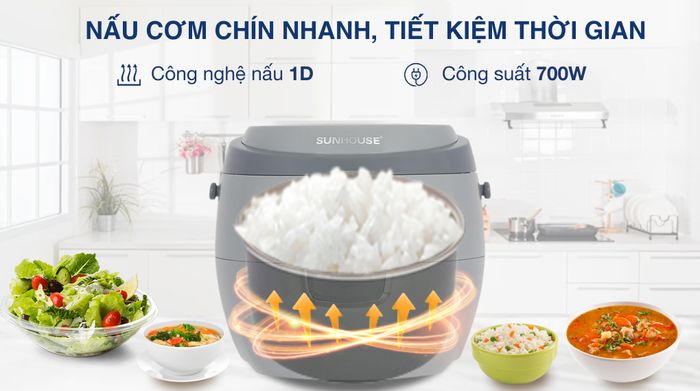 Nồi cơm nắp gài Sunhouse 1.8 lít SHD8663G - Công nghệ