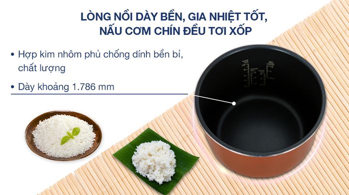 Nồi cơm điện tử Kangaroo 1.8 lít KG18DR12 - Lòng nồi