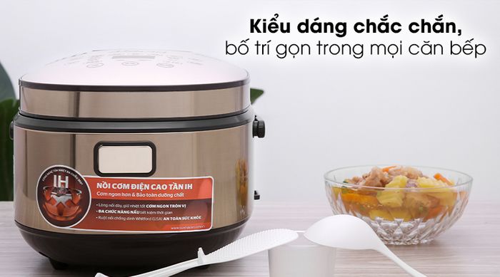 Nồi cơm điện cao tần Sunhouse Mama 1.5 lít SHD8955 - Kiểu dáng đơn giản, chắc chắn