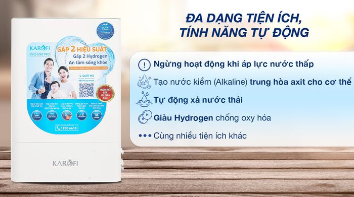 Máy lọc nước RO Karofi KAQ-U98 Pro 10 lõi - Tiện ích