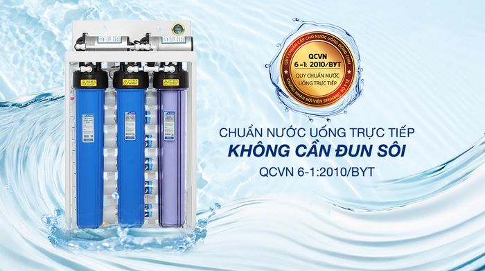 Nước sạch tinh khiết - Máy lọc nước RO bán công nghiệp Hòa Phát HPT725 10 lõi