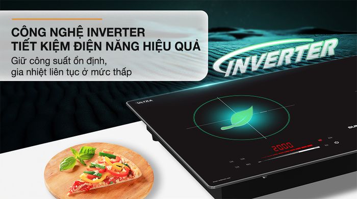 Công nghệ Inverter tiết kiệm điện - Bếp từ đôi lắp âm Sunhouse Mama SHB82082-VMD