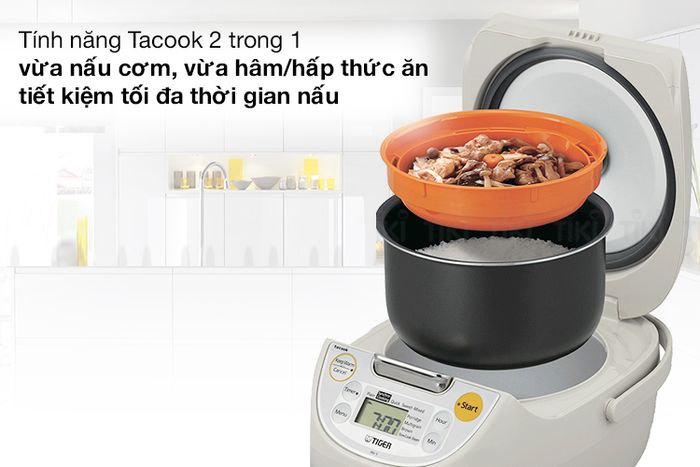 2 trong 1 - Nồi cơm điện tử Tiger 1.8 lít JBV-S18W
