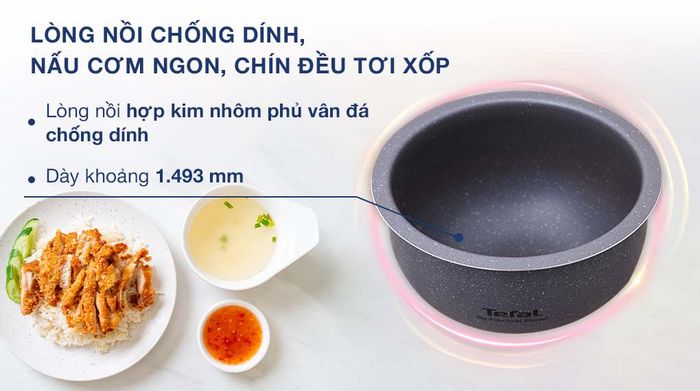 Nồi cơm điện tử Tefal 1.8 lít RK733168 - Lòng nồi