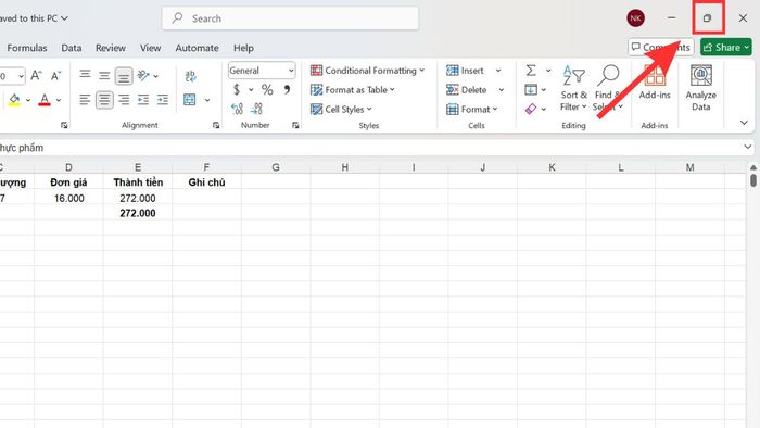 Hình minh họa bước 1 trong cách mở 2 File Excel cùng lúc theo phương pháp thủ công