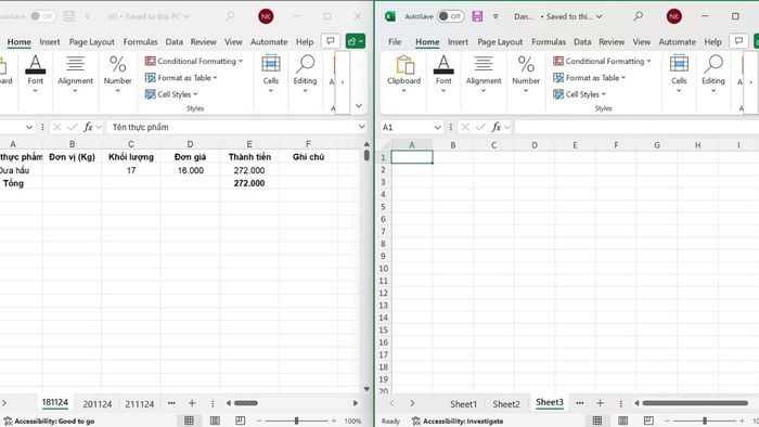 Hình minh họa bước 3 trong cách mở 2 File Excel cùng lúc theo phương pháp thủ công