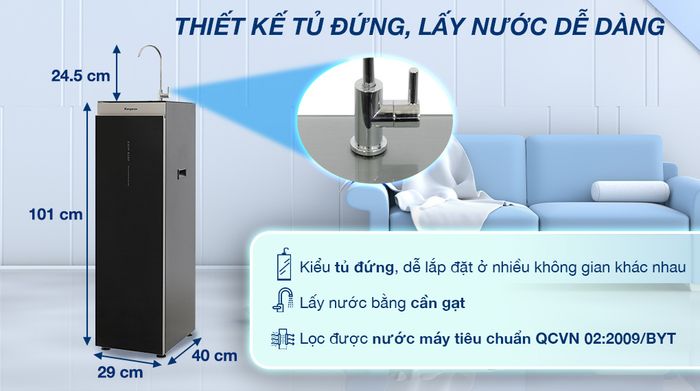Máy lọc nước RO Kangaroo KG12NA 12 lõi - Thiết kế