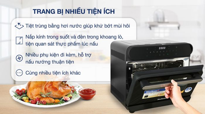 Lò chiên không dầu hơi nước BlueStone AFB-5895 24 lít - Tiện ích