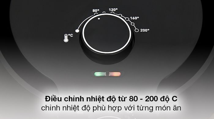 Nồi chiên không dầu Tefal EY201815 4.2 lít - Điều chỉnh nhiệt độ trong khoảng 80 - 200 độ C