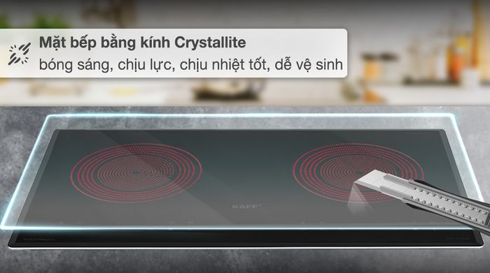 Bếp hồng ngoại đôi lắp âm KAFF KF-073CC - Chất liệu mặt bếp