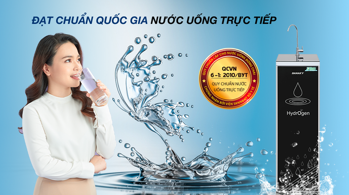 Máy lọc nước RO nóng nguội Sanaky VH-5020VD 11 lõi - Nước đạt chuẩn