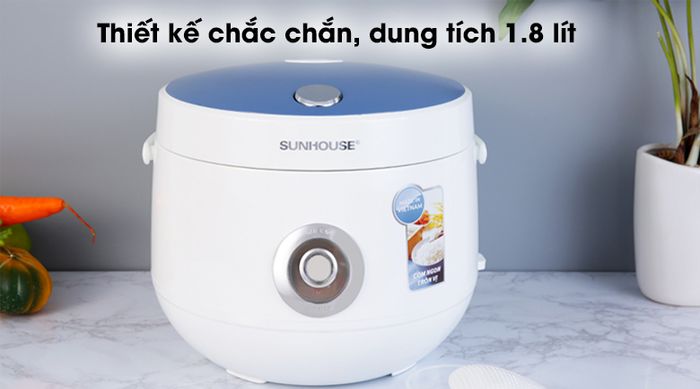 Nồi cơm nắp gài Sunhouse SHD8606 1.8 lít - Màu bạc - xanh lạ mắt, chắc chắn