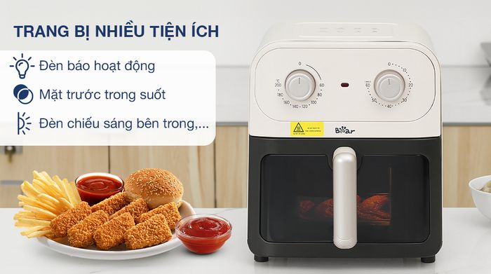 Nồi chiên không dầu Bear BAF-P63W1 6 lít - Tiện ích