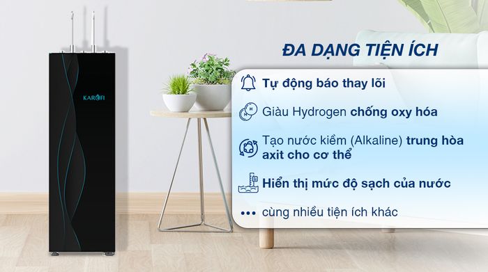 Máy lọc nước RO nóng nguội lạnh Karofi KAD-X68 11 lõi - Tiện ích