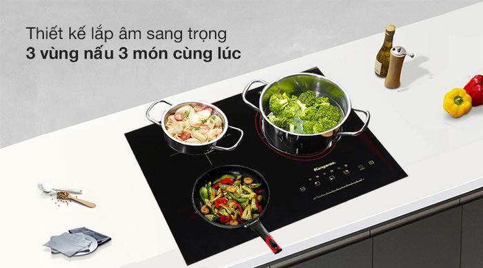 Thiết kế - Bếp từ hồng ngoại ba vùng nấu Kangaroo KG446i