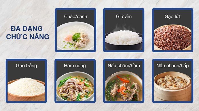 Nồi cơm điện tử Tefal 1.8 lít RK733168 - Chức năng