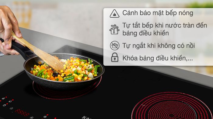 Bếp hồng ngoại đôi lắp âm KAFF KF-073CC - Tính năng an toàn