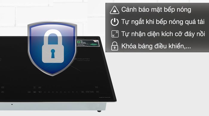 Tính năng an toàn - Bếp từ đôi Pramie PRTH-2203