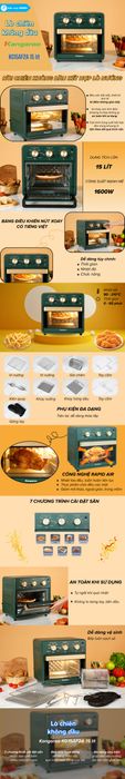Lò chiên không dầu Kangaroo KG15AF2A 15 lít - Tổng quan