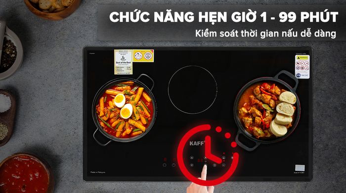 Bếp từ hồng ngoại 3 vùng nấu lắp âm KAFF KF-IC3801 - Hẹn giờ