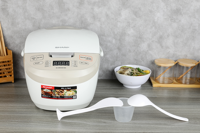 Nồi cơm điện tử Sharp KS-COM191EV-WH 1.8L - Thiết kế