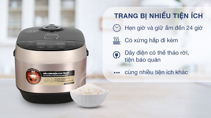 Nồi cơm cao tần Sunhouse Mama 1.8 lít SHD8959 - Tiện ích