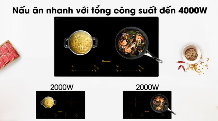 Công suất - Bếp từ đôi Kangaroo KG856i