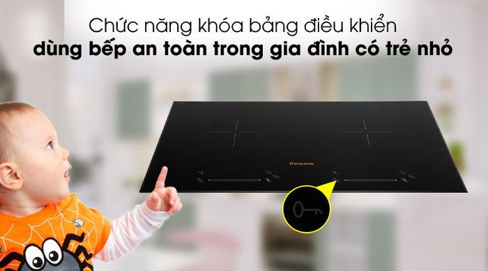 Khóa an toàn - Bếp từ đôi Kangaroo KG856i