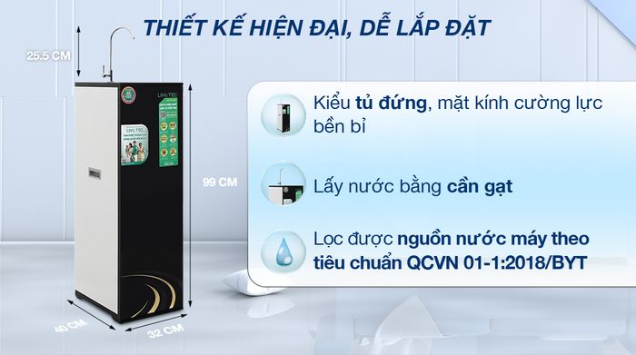 Máy lọc nước RO Livotec 608 10 lõi - Thiết kế