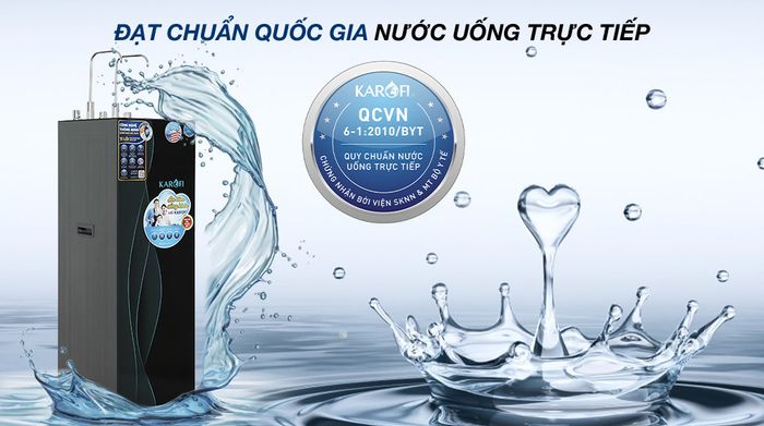 Chuẩn quốc gia nước uống trực tiếp - Máy lọc nước RO nóng nguội lạnh Karofi KAD-X68 11 lõi