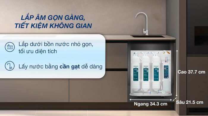 Máy lọc nước RO Sunhouse SHA8201KV 10 lõi - Thiết kế