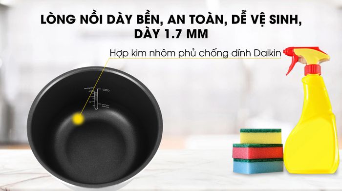 Nồi cơm điện tử AVA 1.8 lít TP40-CT01E - Lòng nồi