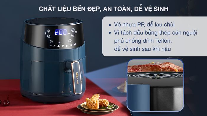 Nồi chiên không dầu Bear QZG-A15T2 4.5 lít - Thiết kế