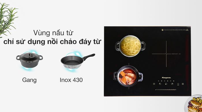 Nồi nấu từ - Bếp từ hồng ngoại ba vùng nấu Kangaroo KG446i