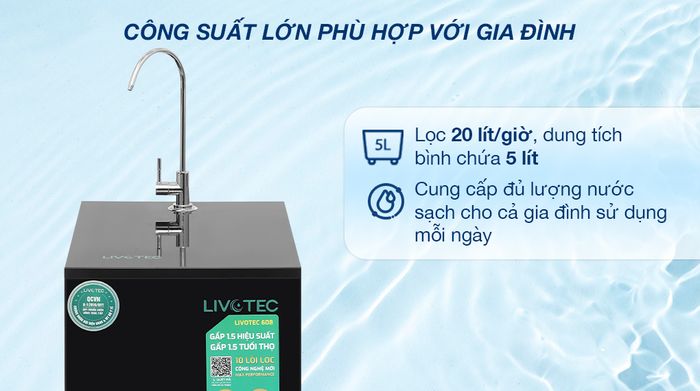Máy lọc nước RO Livotec 608 10 lõi - Công suất lọc