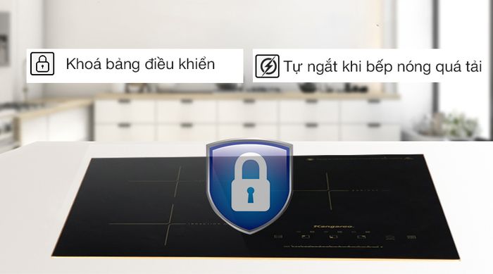 Tính năng an toàn - Bếp từ hồng ngoại ba vùng nấu Kangaroo KG446i