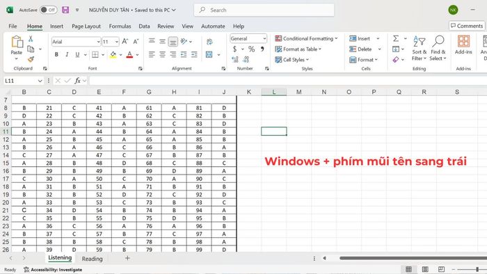 Hình minh họa bước 2 khi sử dụng phím tắt để mở 2 File Excel cùng lúc
