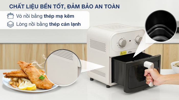 Nồi chiên không dầu Bear BAF-P63W1 6 lít - Chất liệu