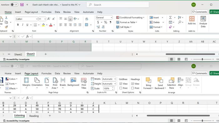 Hình minh họa bước 3 khi sử dụng câu lệnh trên thanh Taskbar để mở 2 File Excel cùng lúc